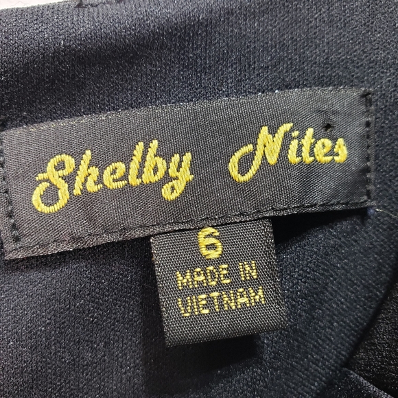 New! Shelby Nites Black High Neck Sheath Dress - Picture 6 of 9